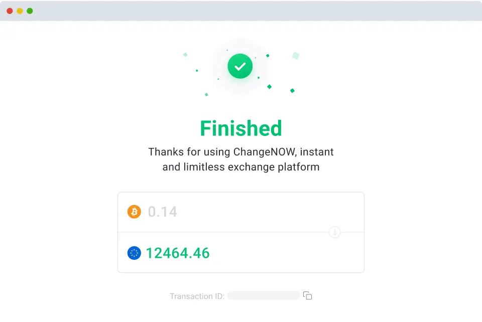 Fill in details & Finish transaction