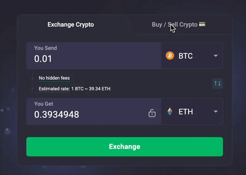 Select your crypto & amount